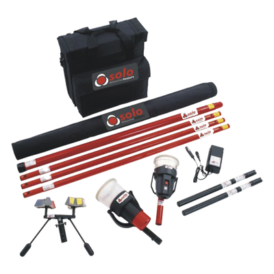 SOLO-823-KIT - Kit de Prueba para Detectores Térmicos y de Humo / Pértiga Telescópica 6 m (19.7 ft) / Extensión 1.2 m (3.9 ft) / Dispensador de Prueba / Herramienta de Remoción / Baterías Tipo Bastón / Maleta Profesional