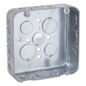 HUB-247 - Caja Cuadrada Troquelada / Acero / 4 11/16 x 4 11/16 in / Profundidad 1.5 in (38.1 mm) / 17 Entradas Conduit / UL Listed