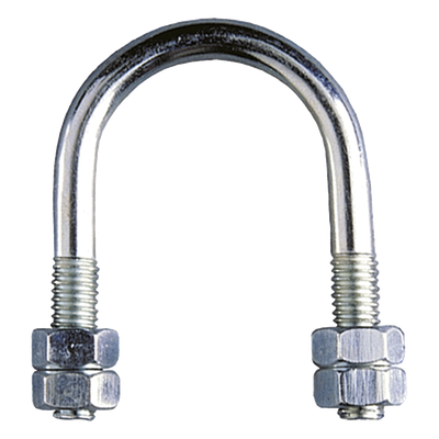 AZI-M08-5000 - Abrazadera tipo U / 8 mm / 5" / Carga 30 kg / Cincado electrolítico / M6-M8
