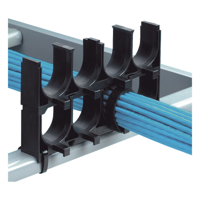 CRS1-125-X - Espaciador de Cables Apilable / 4 Espacios / 1.25 in (31.8 mm) / Nylon 6.6 FR / Negro