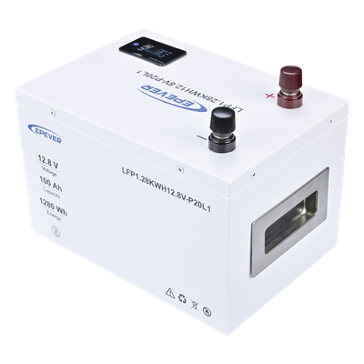 LFP100EP128 - Batería de Litio LiFePO4 12.8Vcc, 100Ah, 1.28KwH, Pantalla LCD para Monitoreo Local, Carcasa Metálica