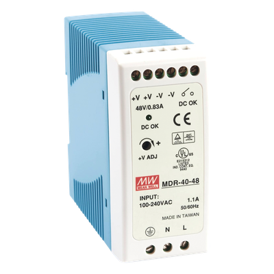 MDR-40-48 - Fuente de poder Industrial / Riel DIN / 48 VCC / 40 W / 85-264 VCA / 1.31 x 2.95 x 3.94 pulg