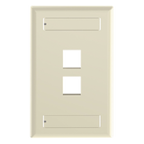 NK2FEIY - Placa de Pared Vertical / 2 Puertos Keystone / Diseño Plano / 69.8 x 114.3 mm / 2.75 x 4.5 pulg. / Color Marfil