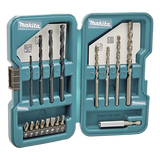 D-45836 - Juego de accesorios multipropósito 17 piezas para metal, concreto, madera y puntas para atornillar.