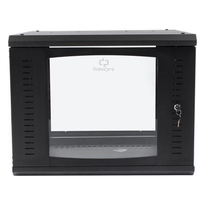 SR-1909-GAP-V4 - Gabinete de Pared Abatible / Rack 19" 9U / Cristal Templado / Carga 45 kg / Ventilación Preparada