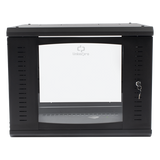 SR-1909-GAP-V4 - Gabinete de Pared Abatible / Rack 19" 9U / Cristal Templado / Carga 45 kg / Ventilación Preparada