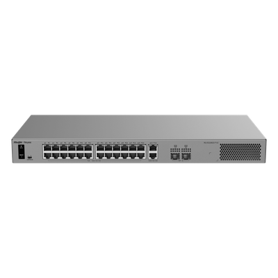 RG-ES228GS-P-V2 - Switch Layer 2 Smart Cloud Managed / 28 Puertos Gigabit / 24 Puertos PoE+ 370 W / Switching 56 Gbps / Forwarding 41.664 Mpps / Protección 6 kV / CCTV Mode