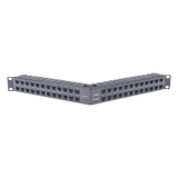ZS-PNLA-U48E - Patch Panel / 48 Puertos / Blindado / Modular / Angulado / 1UR / Alta Densidad