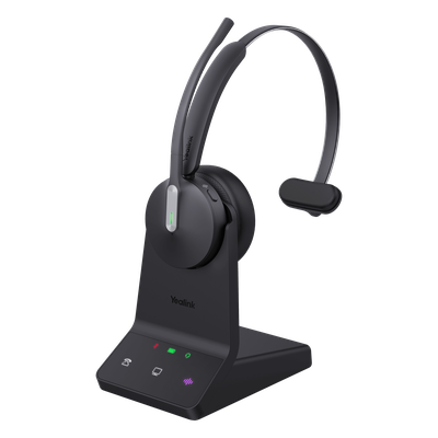 WH64-MONO-UC - Diadema Inalámbrica / DECT-Bluetooth 5.2 / Acoustic Shield 2.0 / 3 Micrófonos Antiruido / 32 Horas / 185m (607 pies) DECT / 50m (164 pies) Bluetooth / Busylight Dual / UC Plug-and-Play