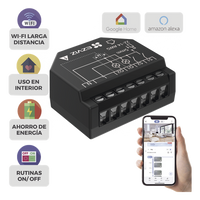 CST36 - Relevador Wi-Fi Inteligente / 2 Salidas para Apagadores / Control de Iluminación / Registro de Consumo / 100-240 VCA