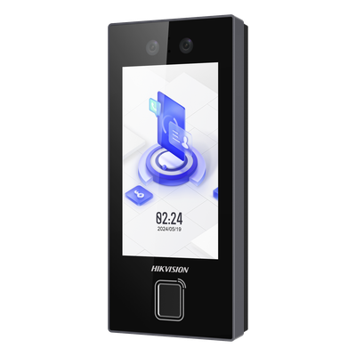 DS-K1T344MBFWX-E1 - Terminal de Control de Acceso Facial / Triple Autenticación / 3000 Rostros / 3000 Huellas / MIFARE 13.56 MHz / Pantalla 4.5" / IP65 / PoE / Wi-Fi