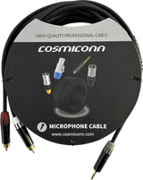CMC220AS-TP-2RM-5-YBG1 - Cable Audio 3.5mm a 2 RCA / Diferenciador Blanco y Rojo / Conectores Negros / 5m (16.4 ft)