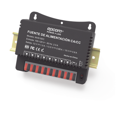 NV-815-DC - Fuente de Poder / 8 Canales / Salida Ajustable 12/13.5/15 Vcc / 4 A por Canal / 48 W / Montaje en Pared