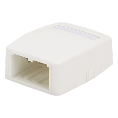 CBXQ2WH-A - Caja de Montaje en Superficie / 2 Puertos Mini-Com / ABS / 0.175 x 0.082 x 0.217 ft / Blanco