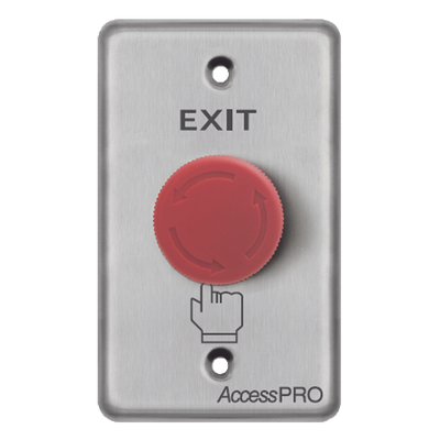 APBSEMC - Botón de Paro de Emergencia / Enclavado / NC-COM-NO / 10A 125-250 VCA / Acero Inoxidable / 115 x 70 mm