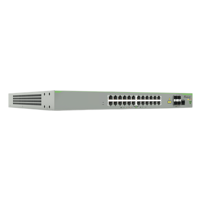 AT-FS980M/28PS-10 - Switch PoE+ Administrable CentreCOM FS980M, Capa 3 de 24 Puertos 10/100 Mbps + 4 puertos SFP, 375 W