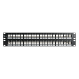 KPNL-F2-48-01S - Patch Panel UTP Keystone de 48 Puertos Modular (Vacío), Plano, 2UR, Compatible con Jacks Keystone UTP Z-MAX y MAX