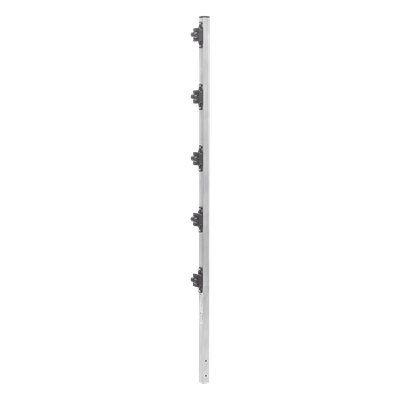 SYS-POST-2 - Poste de Paso para Cerca Electrificada / PTR Aluminio 1" / Altura 1.2 m (3.9 ft) / 5 Aisladores Incluidos / Resistente al Clima
