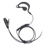 TX-110N-H02 - Micrófono-Audífono Profesional / Gancho Ajustable en Forma de G / Cable con Resorte / PTT de Solapa / Compatible con Radios Hytera y Telox