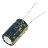 1500MF0016V - Capacitor Electrolítico de Aluminio, Radial de 1500 µFd, 16 Vcc, 105 °C, 10 x 20 mm.