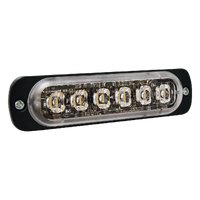SP6R - Luz Auxiliar LED / 6 LED / Rojo / Perfil Ultra Bajo 9 mm (0.35 in) / SAE J595 Clase 1 / ECE R65 / IPX7