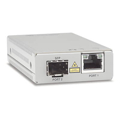 AT-MMC2000/SP-960 - Convertidor de Medios / Gigabit Ethernet a Fibra Óptica / Puerto SFP / 10/100/1000 Mbps / Distancia 20 km (12.4 mi) / Smart MissingLink