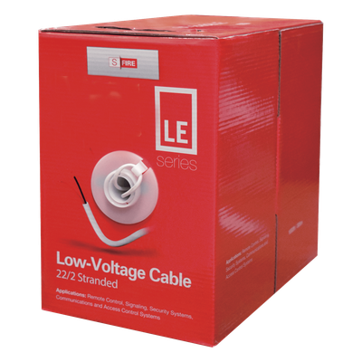 SF-22-02-LE - Cable para Alarma / 2x22 AWG / CCA / PVC Retardante a la Flama / Bobina 305 m (1000 ft) / Blanco