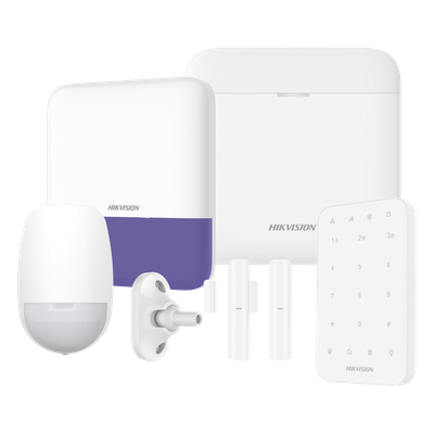 AXPRO-KIT-KEYPAD - Kit de Alarma Inalámbrico / 48 Zonas Programables / Wi-Fi 2.4 GHz y LAN / Frecuencia 433 MHz / Batería de Respaldo 35 h / 6 Componentes Incluidos