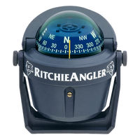 RA-91 - Brújula de Navegación Marítima / Dial 70 mm Azul Alta Visibilidad / Iluminación Nocturna Verde / Montaje Bracket Ajustable / Acabado Gris Anti-Reflejo / 100 % Reparable