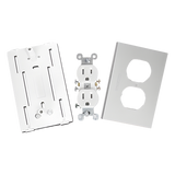 INKA-100-DUPLEX - Contacto eléctrico doble, soporte y tapa de PVC auto extinguible y aluminio, universal (8191-10200)