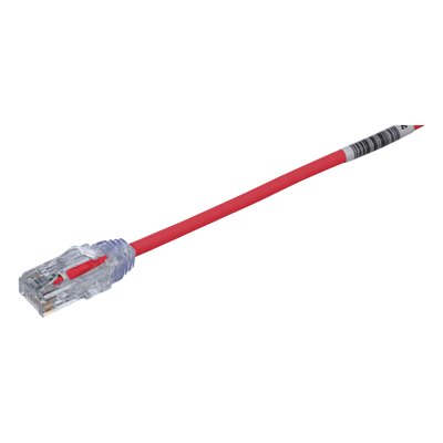 UTP28SP15RD - Cable de Parcheo UTP Cat6 / 28 AWG Diámetro Reducido / 4.57 m (15 ft) / Doble Clasificación CM/LSZH / PoE IEEE 802.3bt / Rojo