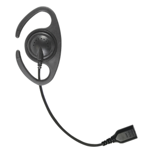 SNP-CR - Auriculares de Gancho en C / Cable de Fibra Trenzada / Altavoz Giratorio / Conector SNAP / Compatible con Micrófono de Solapa 1 o 2 Hilos