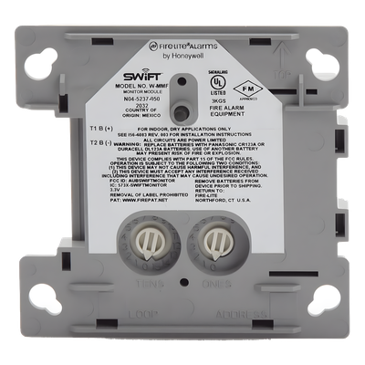W-MMF - Módulo de monitoreo inalámbrico / Direccionable / Entrada de contacto seco Clase A o B / Red mallada 902-928 MHz / 4 baterías CR123A