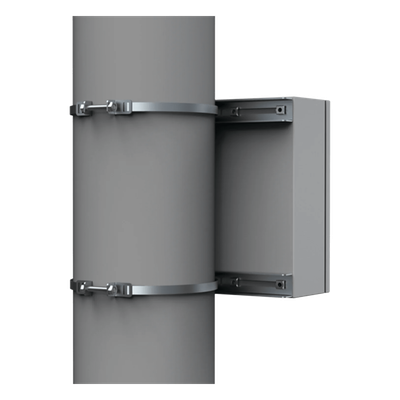 EPF0800 - Kit de Fijación para Postes / Acero Galvanizado / Carga Máxima 900 N / Diámetro Poste 80-250 mm (3.15-9.84 in) / 2 Perfiles + Accesorios