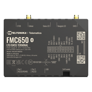 FMC650 - Rastreador Vehicular GPS / 4G LTE Cat 1 con 2G Fallback / Lectura CAN J1939/J1708 / Bluetooth / 4 Entradas/Salidas Digitales / Batería de Respaldo 550 mAh