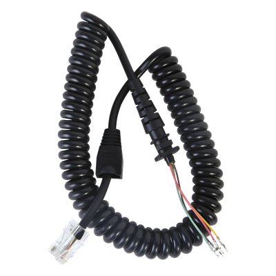 TXM272 - Cable de Micrófono Espiral / Conector 8P8C6 / Longitud 280 mm / Diámetro 4.5 mm / Temperatura -20~105°C / PP-PU Negro