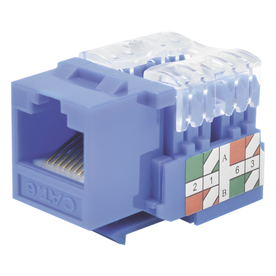 LP-KJ-601-BU - Módulo Jack / Cat6 Clase E / Keystone 110 / Impacto / RJ45 No Blindado / Azul