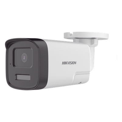 DS-2CE17U0-TLTS - Cámara Bala TURBOHD / 4K UHD 8 Megapixel / Lente 2.8 mm / 113° HFOV / Dual Light 40 m (131.2 ft) / Audio Bidireccional 5-8 m / IP67 / Metal