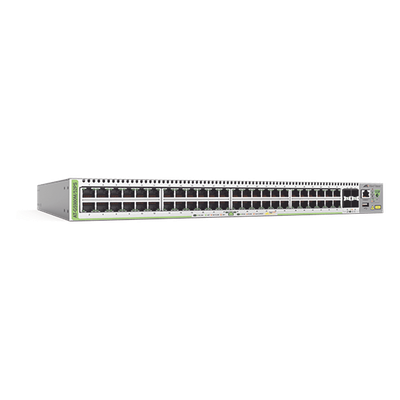 AT-GS980M/52PS-10 - Switch PoE+ Administrable Capa 3 / 48 Puertos Gigabit + 4 SFP / 740 W PoE+ / 104 Gbps / 77.4 Mpps