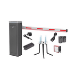 Kit COMPLETO Barrera Derecha XBF Con Corona LED / Brazo Iluminado de 3M / Incluye Sensor de Masa, Transformador, Lazo Magnético, Ancla, Fotoceldas y 2 Controles Inalámbricos