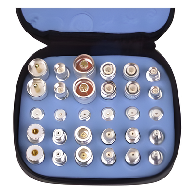 RFA-4024-WB - Kit de Adaptadores Coaxiales / 30 Piezas / UNIDAPT / Bronce Blanco / Estuche con Ziper