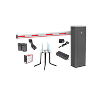 Kit COMPLETO Barrera Izquierda XBS Con Corona LED / Brazo Iluminado de 5M / Incluye Sensor de Masa, Transformador, Lazo Magnético, Ancla, Fotoceldas y
