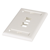 NK2FIWY - Placa de Pared Vertical / 2 Puertos Keystone / Espacios para Etiquetas / Blanco Mate / 2.75 x 4.5 pulg.