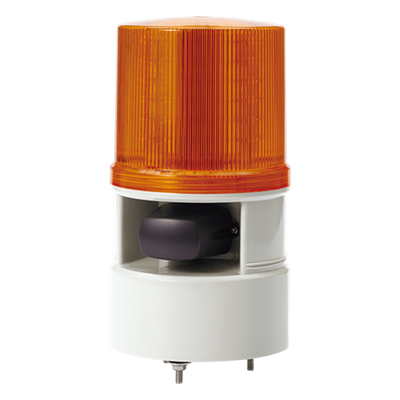 S125DML-WS-012024-A - Baliza Indicadora Industrial / LED Ámbar / Sirena 105 dB / 5 Tonos / 4 Patrones / 12-24 VCD / IP Resistente a Vibraciones