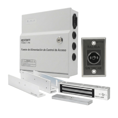 Enforcer Secolarm Kit de Control de Acceso / Fuente 12 VCD 5A / Chapa Magnética 600 lbs