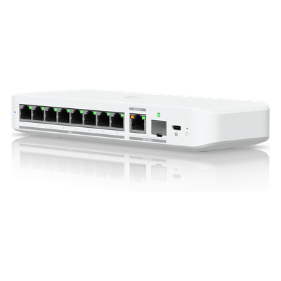 USW-FLEX-2.5G-8 - Switch Administrable / 8 Puertos 2.5GbE / 1 Puerto 10GbE RJ45/SFP+ / 60 Gbps / PoE+ o USB-C