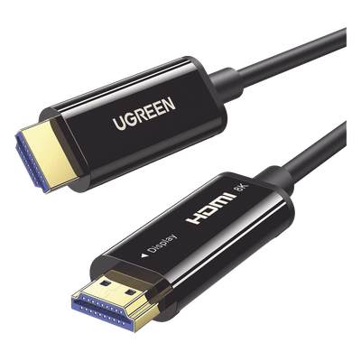 80409 - Cable HDMI de 30 Metros (98.43 Pies) por Fibra Óptica 8K@60Hz / Fibra de 4 Núcleos + Cobre EstaÑado de 7 Núcleos / Compatible con HDMI 2.1 / Alta Velocidad 18 Gbps / 3D / HDR / Caja de Aleación Zinc / Premium