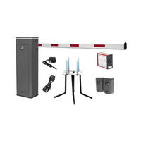 Kit COMPLETO Barrera Derecha XBS Con Corona LED / Brazo de 5.5 Metros / Incluye Sensor de Masa, Transformador, Lazo Magnético, Ancla, Fotoceldas y 2 C