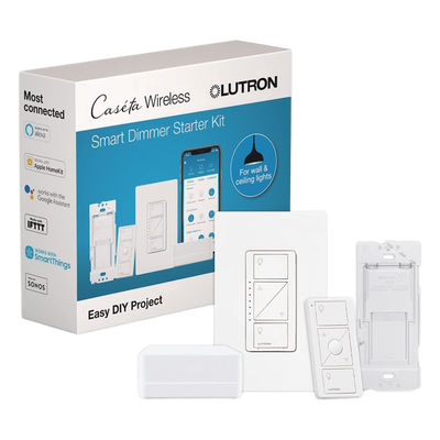 PBDGPKG1W - Kit de Inicio para Iluminación Inteligente / Control por App y Voz / Sin Cable Neutro / Hasta 150 W LED o 600 W Incandescente / Integración Alexa, Google y HomeKit / 120 V
