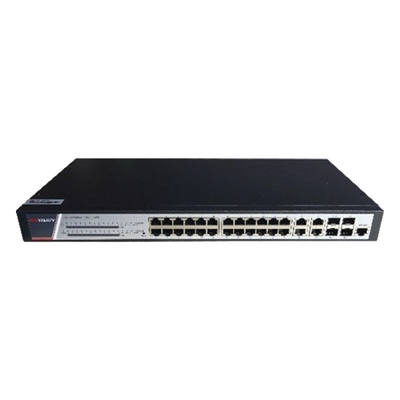 DS-3E2528P(B) - Switch Administrable PoE+ / 24 Puertos Gigabit PoE+ / 4 Puertos Gigabit / 4 Puertos SFP Uplink / 370W / 22.8 Gbps / PoE Extendido 200 m (656 ft)